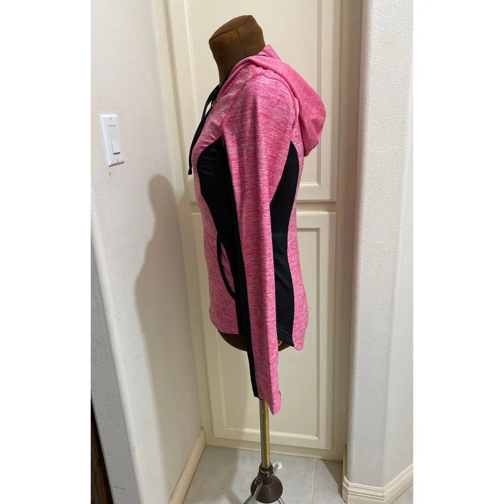 Reebok Active Hooded Jacket Petite XS/S Pink/Black - Picture 4 of 9